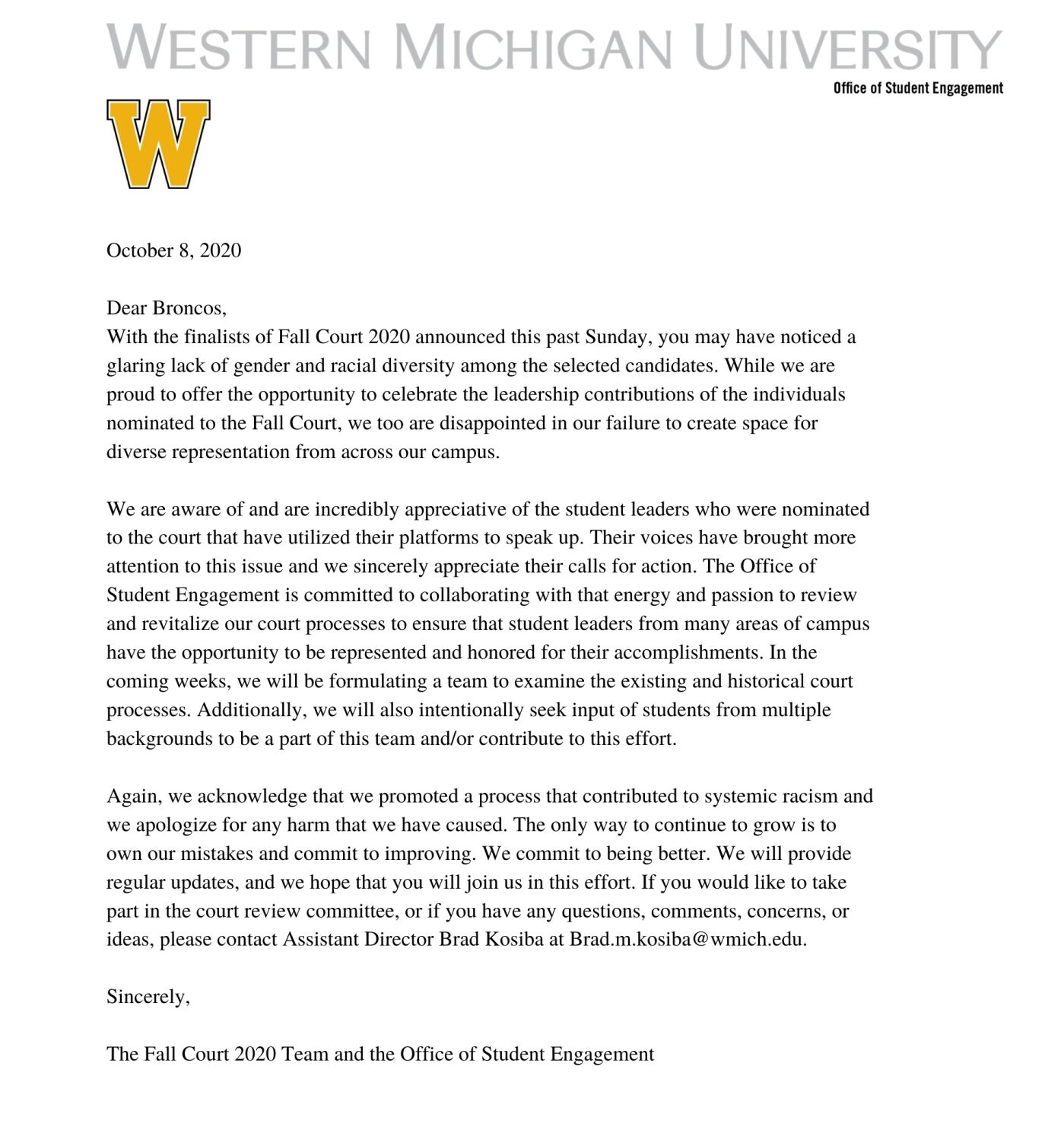 OSE 2020 Fall Court Statement